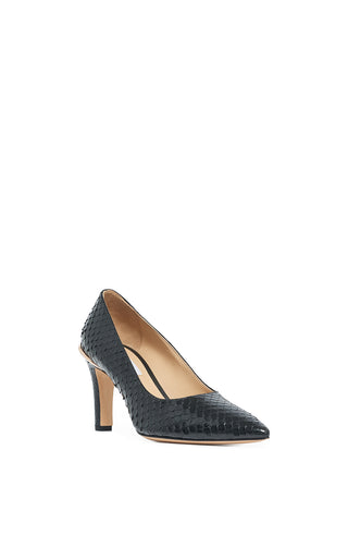 Black Python Edwina Stiletto Pump - Three Quarter View | Gabriela Hearst