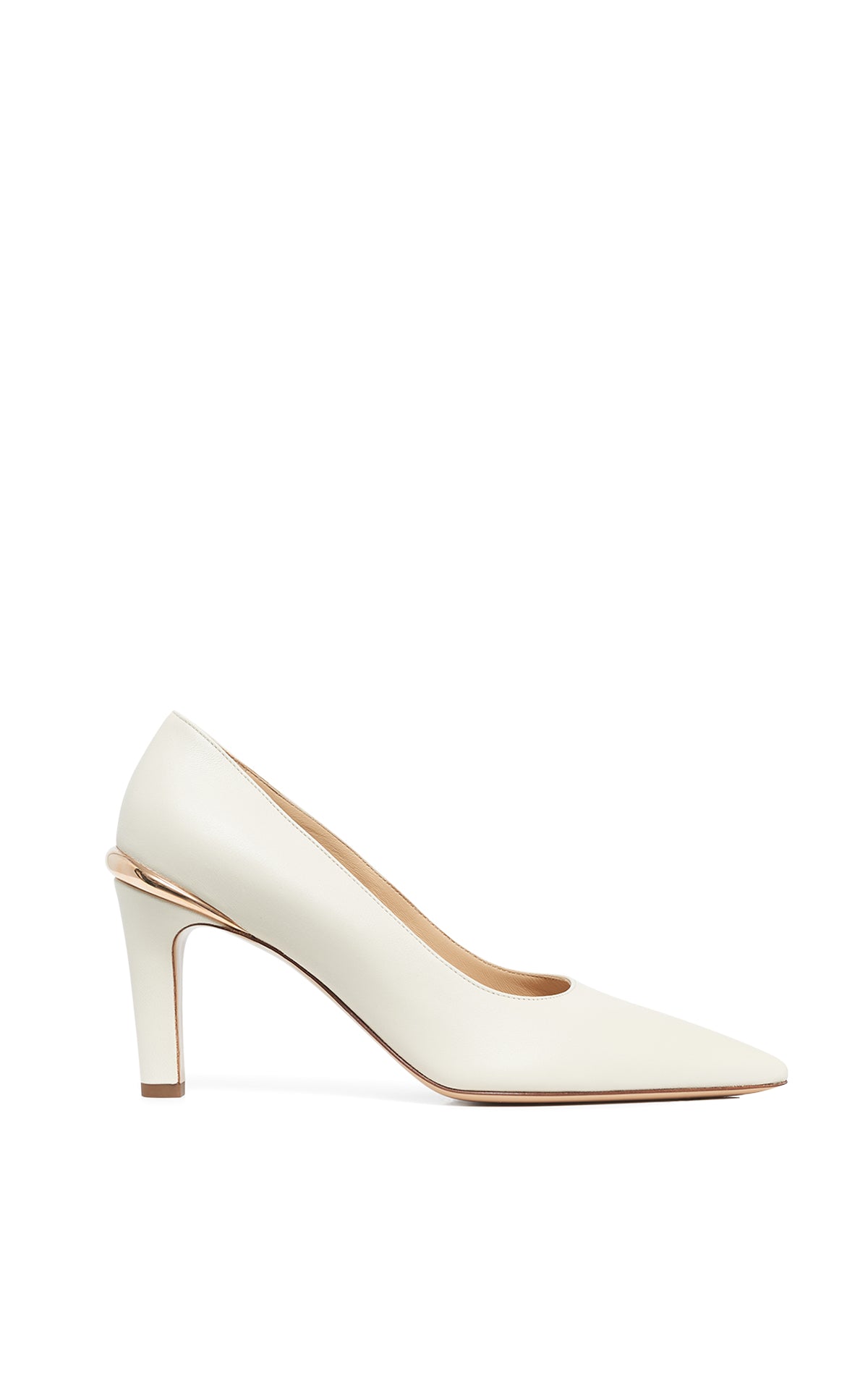 Edwina High Heel Stiletto Pump in Ivory Nappa Leather