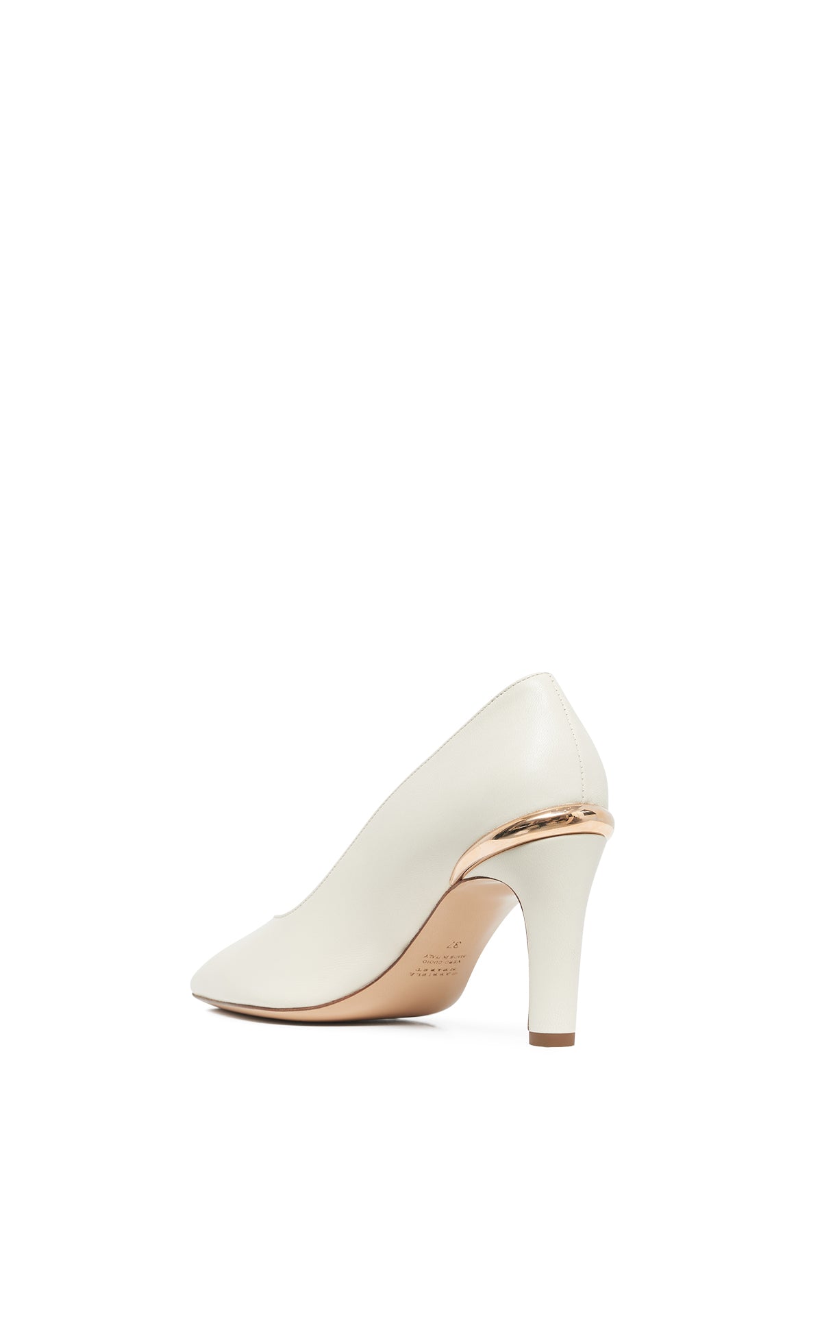 Edwina High Heel Stiletto Pump in Ivory Nappa Leather