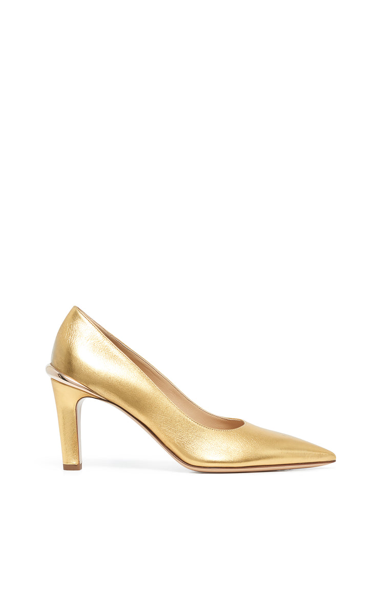 Edwina Heel in Gold Metallic  Leather