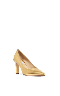 Edwina Heel in Gold Metallic  Leather