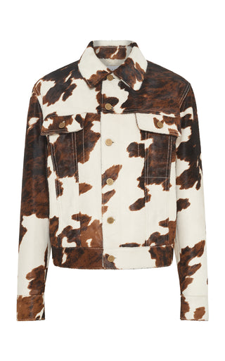 Ivory Cognac Pony Hair Miran Jacket - Front View | Gabriela Hearst