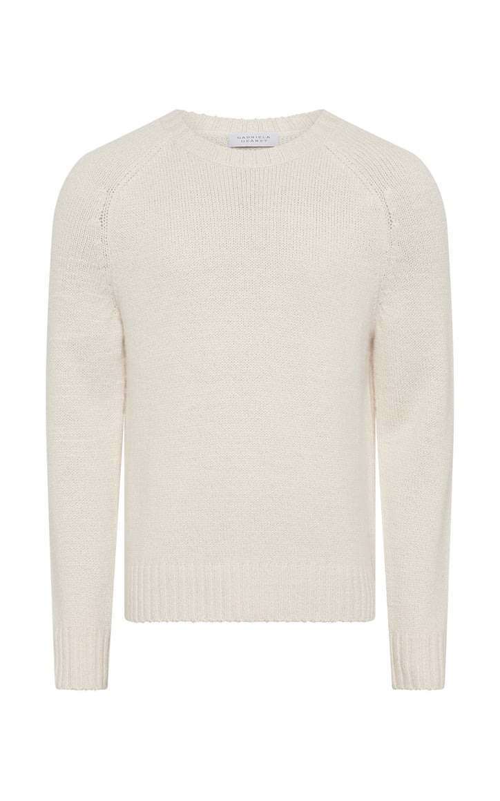 Norwich Knit Sweater in Ivory Cashmere