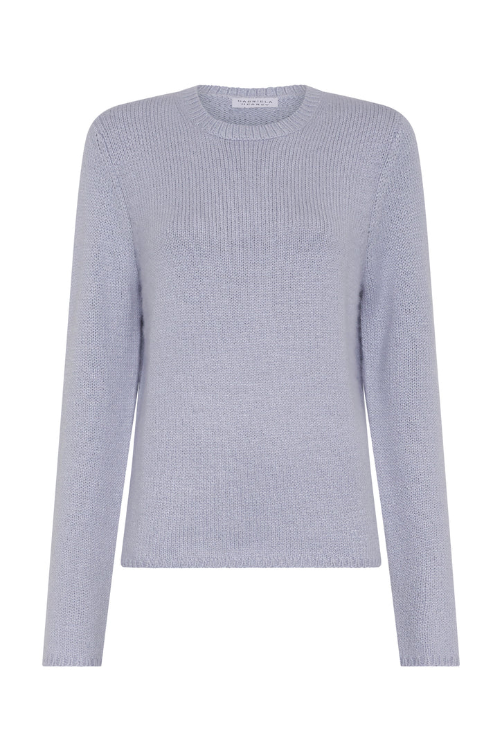 Titus Knit Sweater in Light Blue Cashmere