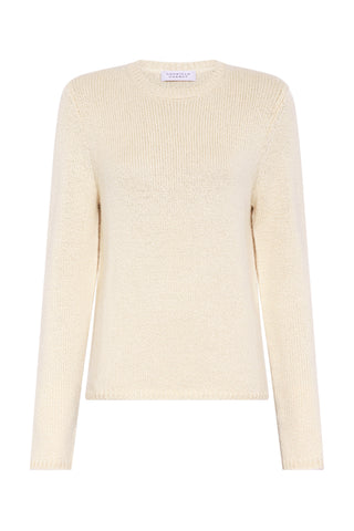 Titus Knit Sweater in Off White Cashmere