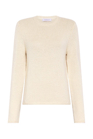 Titus Knit Sweater in Off White Cashmere