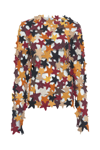 Multi Cashmere Crochet Stars Sweater - Flat Lay | Gabriela Hearst