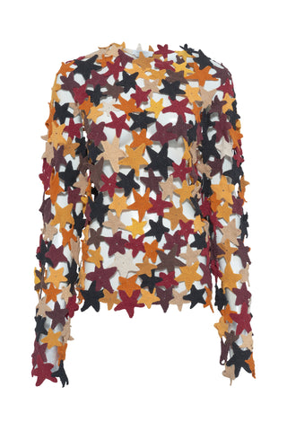 Thalor Crochet Stars Sweater in Multi Cashmere