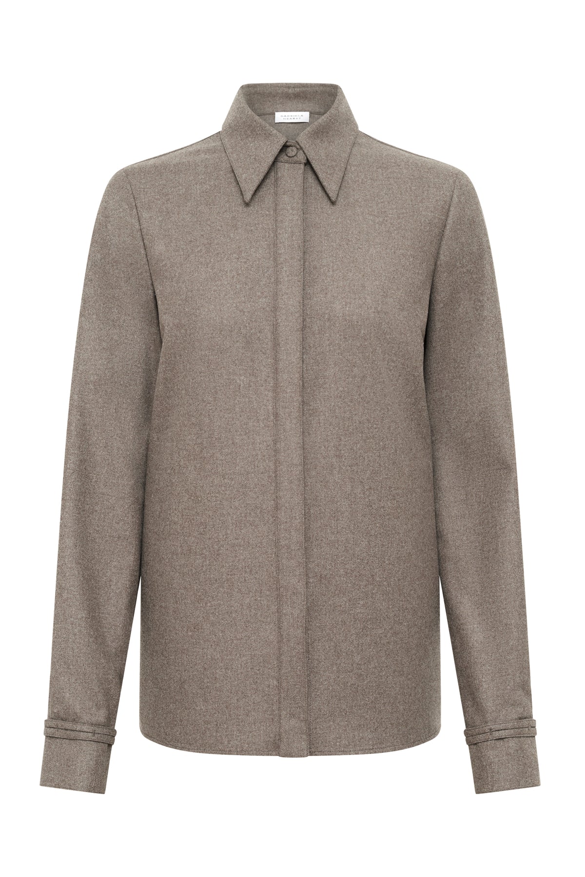 Cruz Shirt in Walnut Cashmere Wool Flannel