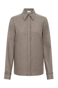 Cruz Shirt in Walnut Cashmere Wool Flannel