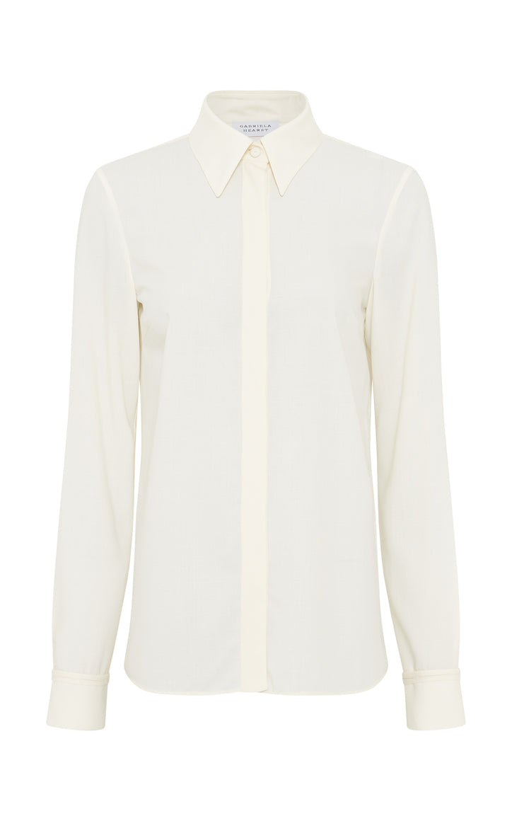 Cruz Shirt in Ivory Cashmere
