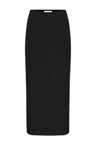 Black Mulberry Silk Knit Maxi Skirt - Front View | Gabriela Hearst