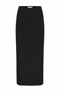 Terranova Knit Maxi Skirt in Black Mulberry Silk
