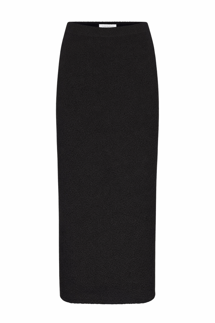 Terranova Knit Maxi Skirt in Black Mulberry Silk