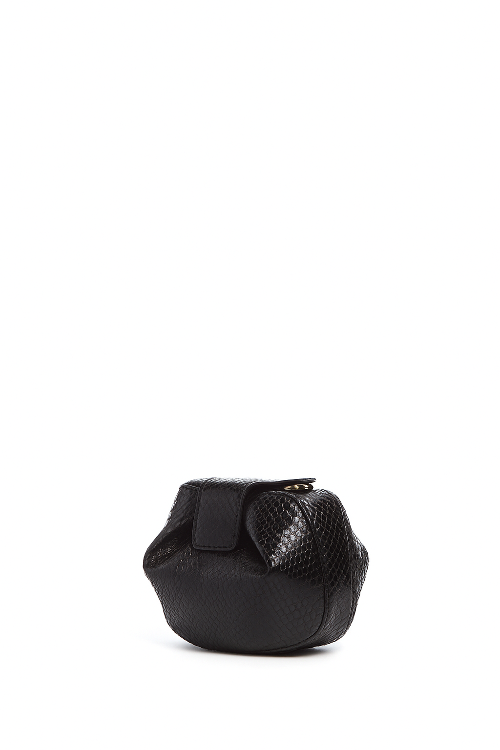 Soft Demi Clutch in Black Snakeskin