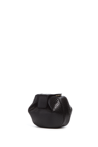 Soft Demi Clutch in Black Snakeskin