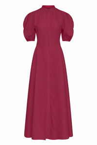 Arabella Shirtdress in Raspberry Aloe Linen