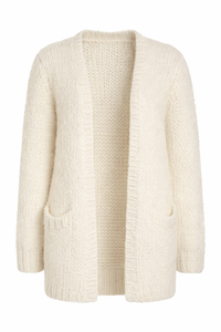 Amelia Knit Cardigan in Ivory Welfat Cashmere