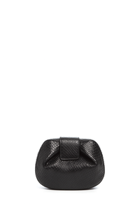 Soft Demi Clutch in Black Snakeskin