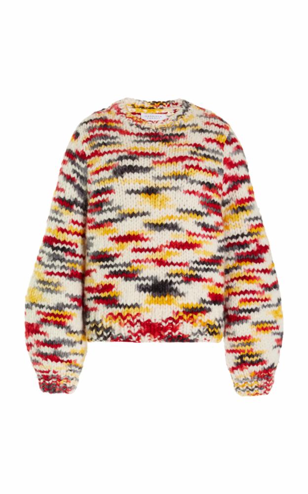 Clarissa Knit Sweater in Fire Multi Space Dye Welfat Cashmere