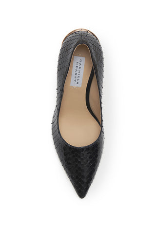 Black Python Edwina Pump - Top View Interior | Gabriela Hearst