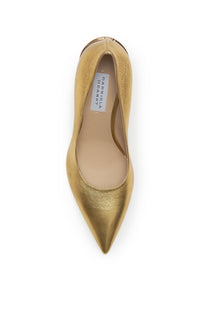 Edwina Heel in Gold Metallic  Leather