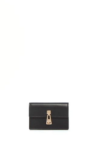 Black Leather Concertina Card Wallet - Front View | Gabriela Hearst