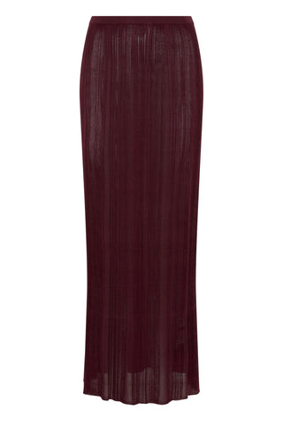 Daniella Knit Maxi Skirt in Bordeaux Silk