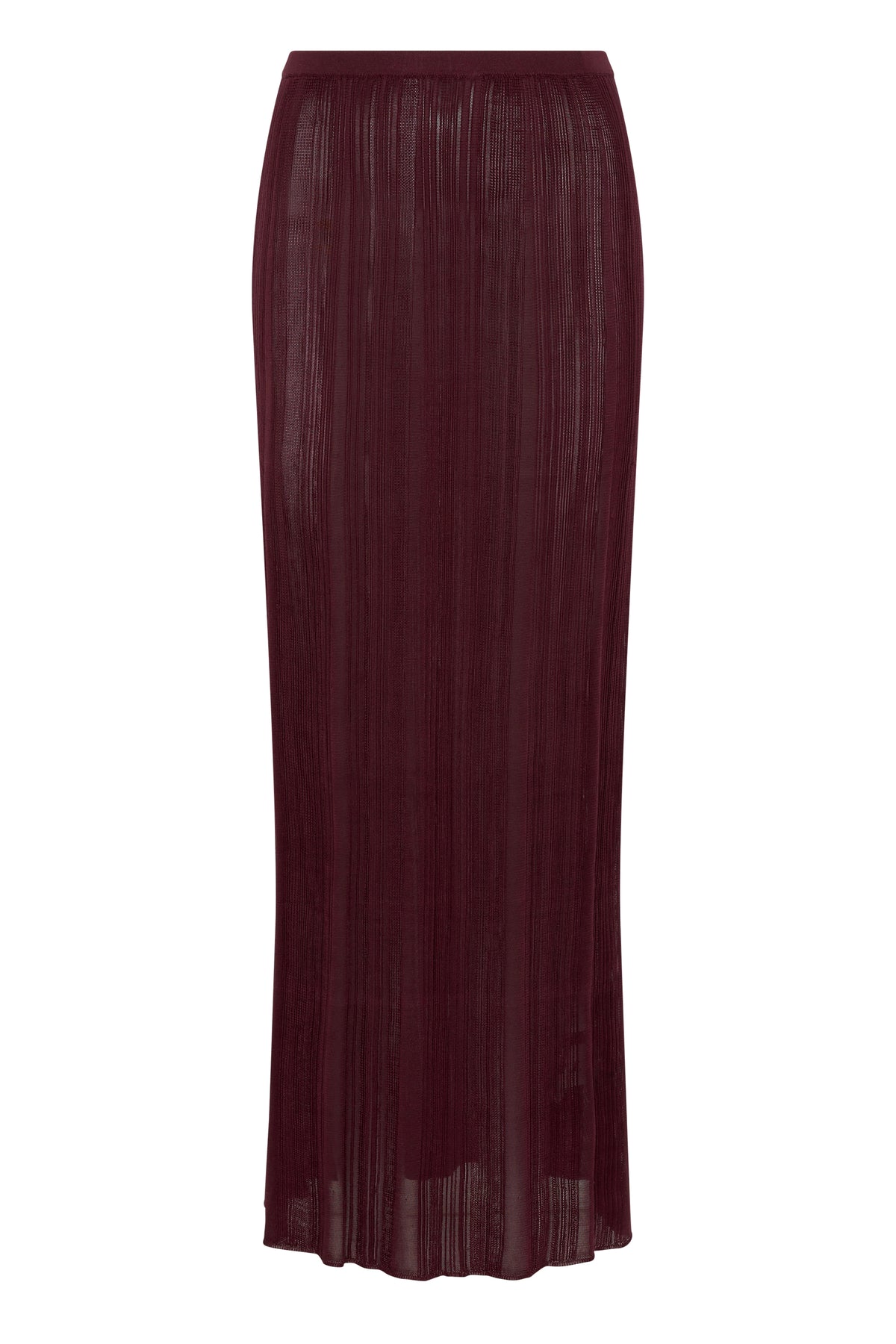 Daniella Knit Maxi Skirt in Bordeaux Silk