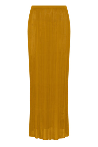 Daniella Knit Maxi Skirt in Golden Birch Silk