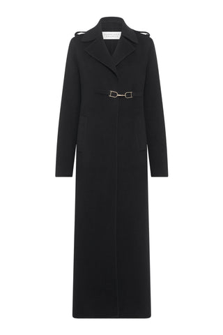 Dee Coat in Black Double-face Recycled Cashmere