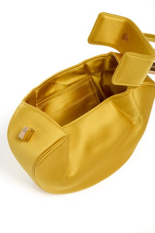 Amber Satin Demi Bag - Open Interior Detail with Compartments | Gabriela Hearst
