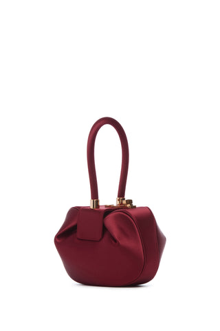Ruby Satin Demi Bag - Three-Quarter View with Rose Gold Turnlock | Gabriela Hearst