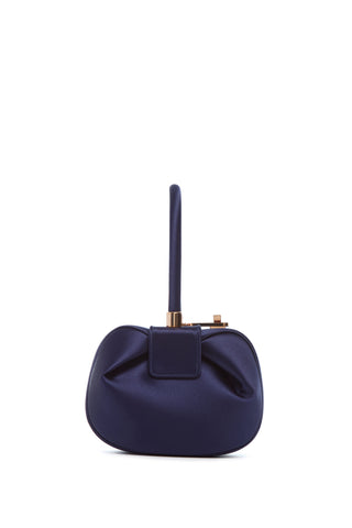 Sapphire Satin Demi Bag with Rose Gold Turnlock - Front View | Gabriela Hearst