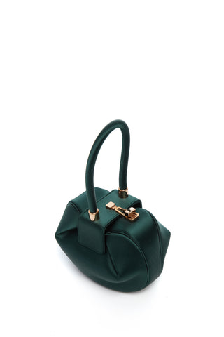 Emerald Satin Demi Bag - Three Quarter View | Gabriela Hearst