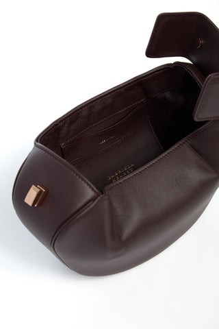 Bordeaux Nappa Leather Demi Bag - Open Interior Detail View | Gabriela Hearst