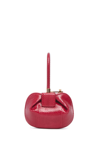 Red Snakeskin Demi Bag - Front View with Handle | Gabriela Hearst
