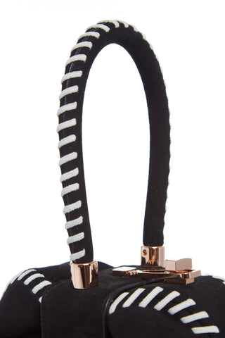 Black Suede Demi Bag - Rose Gold Hardware Close Up | Gabriela Hearst