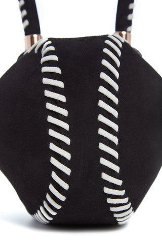 Black Suede Demi Bag - Bottom View Whipstitch Detail | Gabriela Hearst