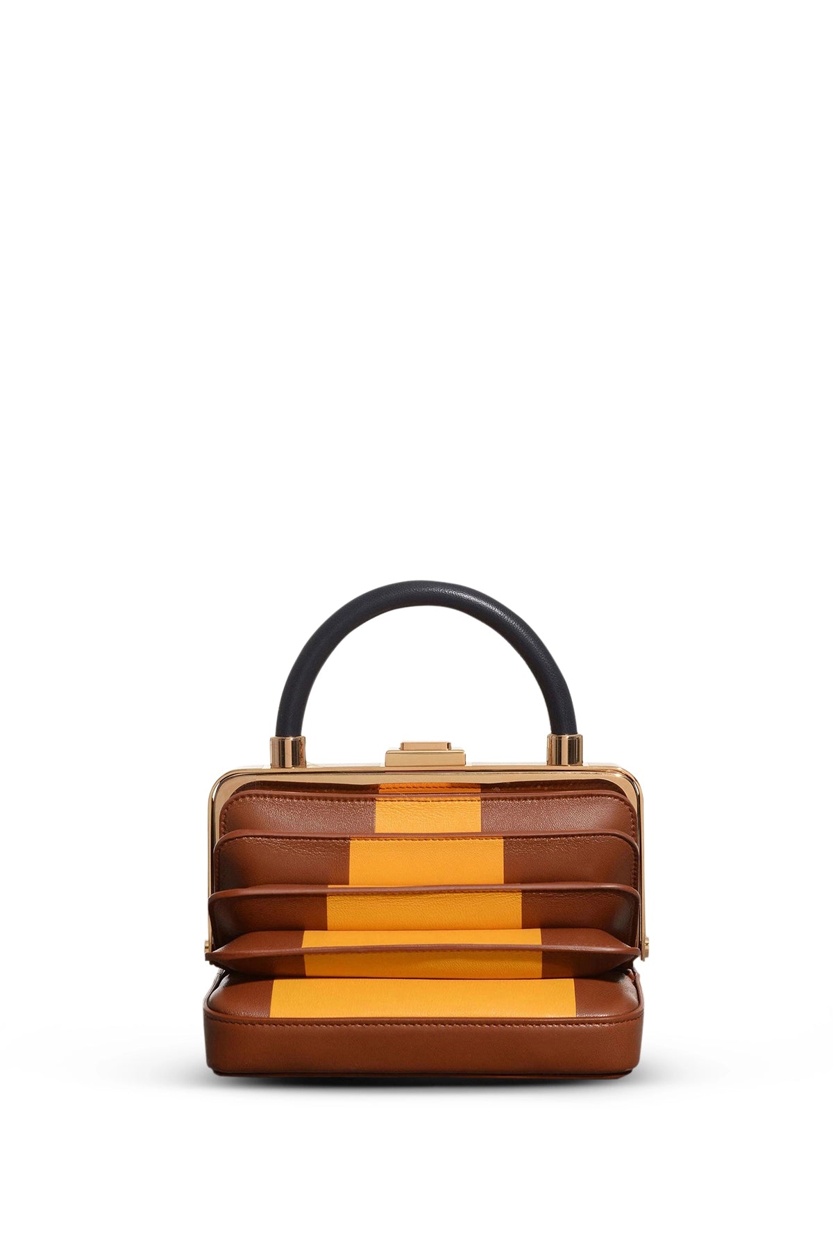 Diana Bag in Cognac, Yellow & Black Nappa Leather