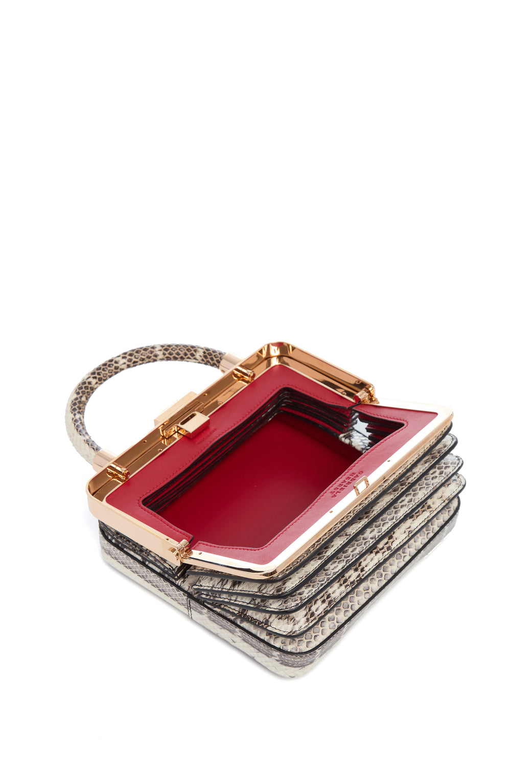 ブラック＆ホワイト スネークスキン ダイアナ バッグ