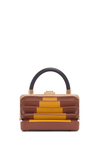 Cognac Yellow Navy Diana Bag - Front Structured View | Gabriela Hearst