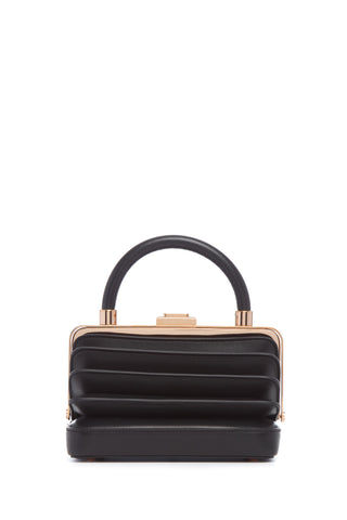 Black Nappa Leather Diana Bag with Rose Gold Hardware - Side Profile | Gabriela Hearst