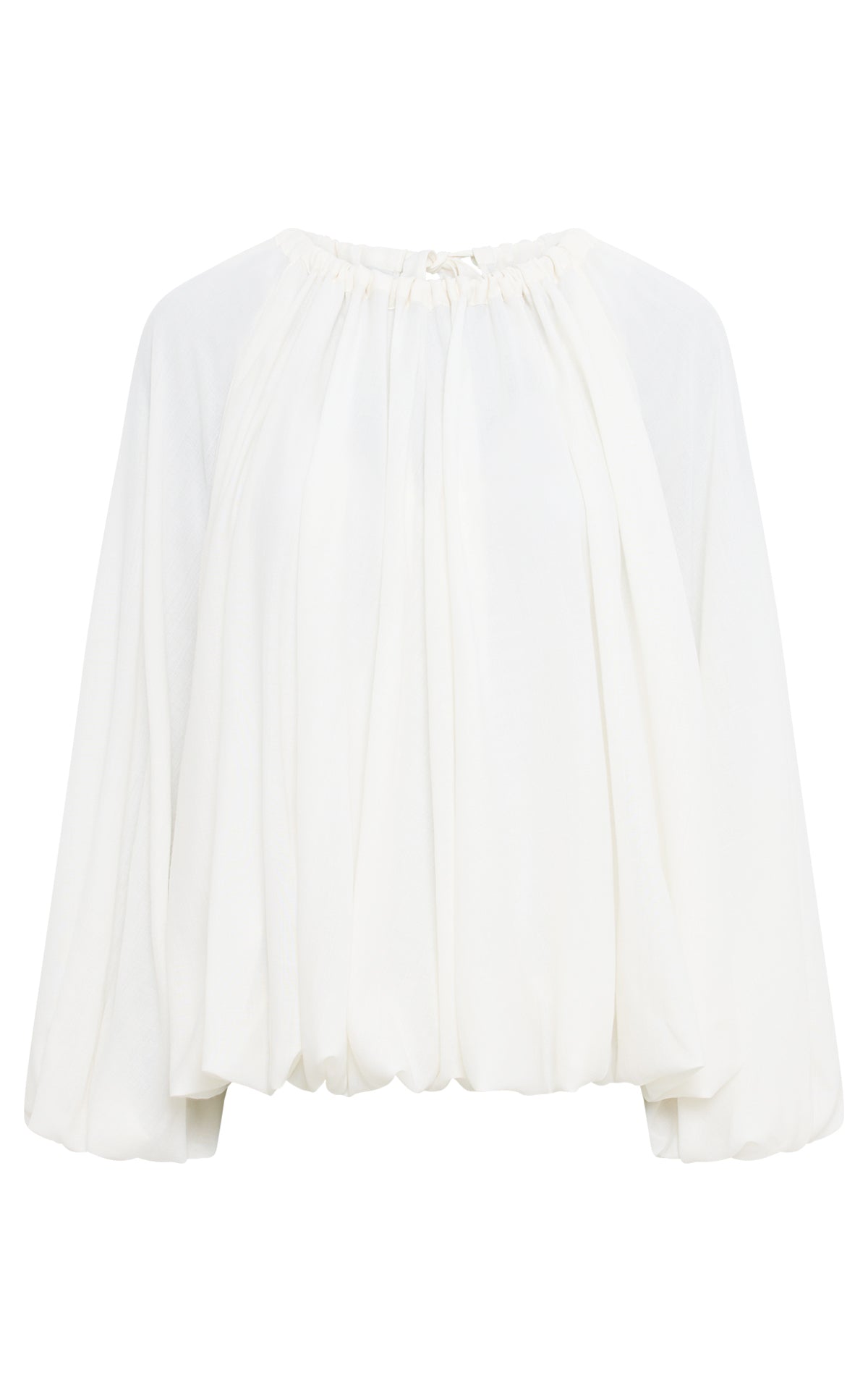 Diggory Pleated Top in Ivory Wool Cashmere