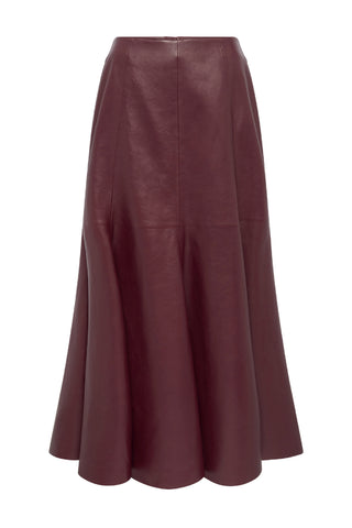 Amy Skirt in Bordeaux Soft Leather