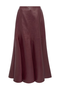 Amy Skirt in Bordeaux Leather