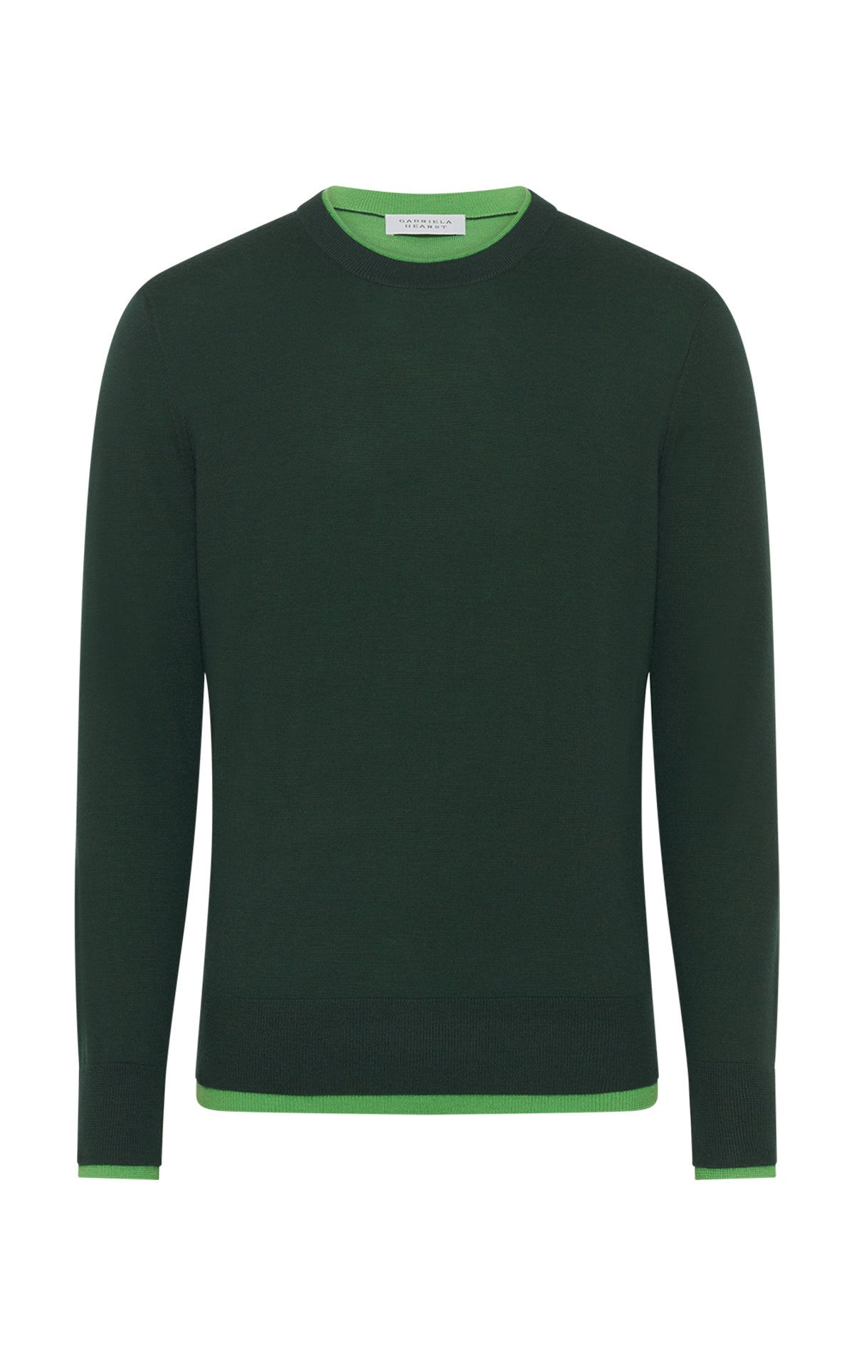 Wells Knit Sweater in English Green Cashmere Silk