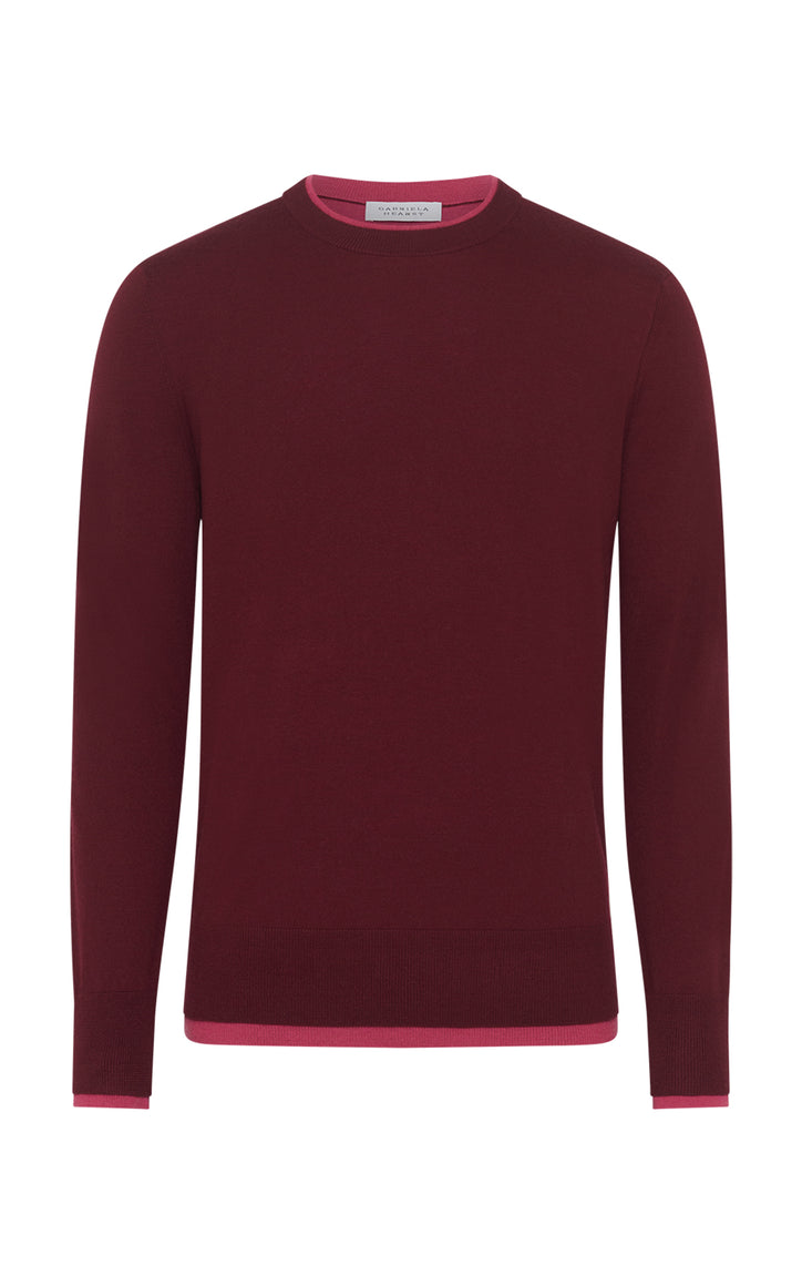 Wells Knit Sweater in Bordeaux Cashmere Silk