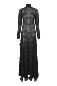 Solway Dress in Black Merino Silk