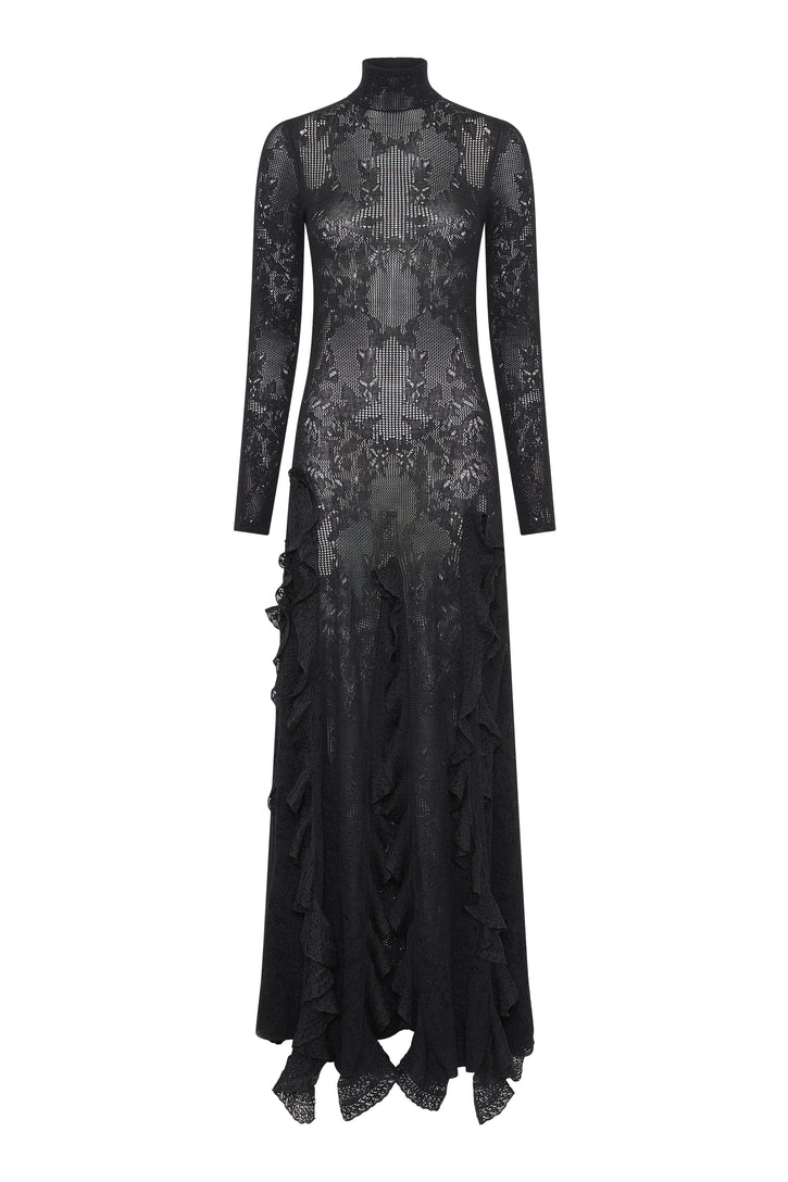 Solway Dress in Black Merino Silk